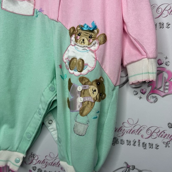 Joggles jumper 18MOS vintage heart buttons pastel teddy bears waterwell cute - Picture 3 of 11